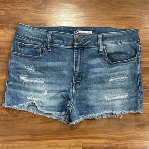 So Denim Blue Distressed Women Shorts